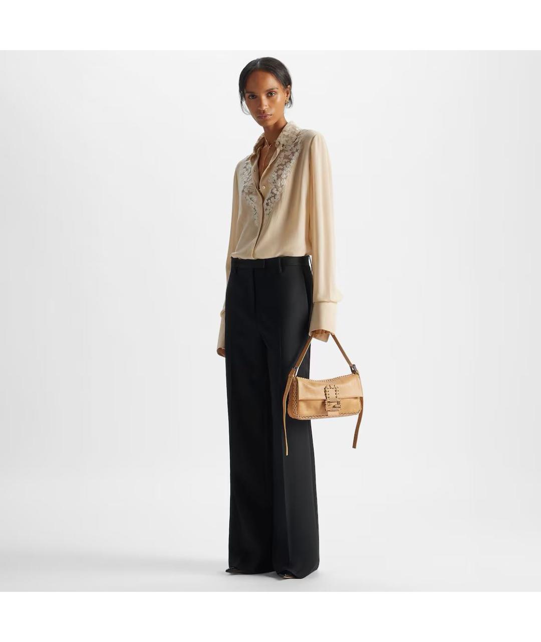 FENDI Бежевая кожаная сумка через плечо, фото 2