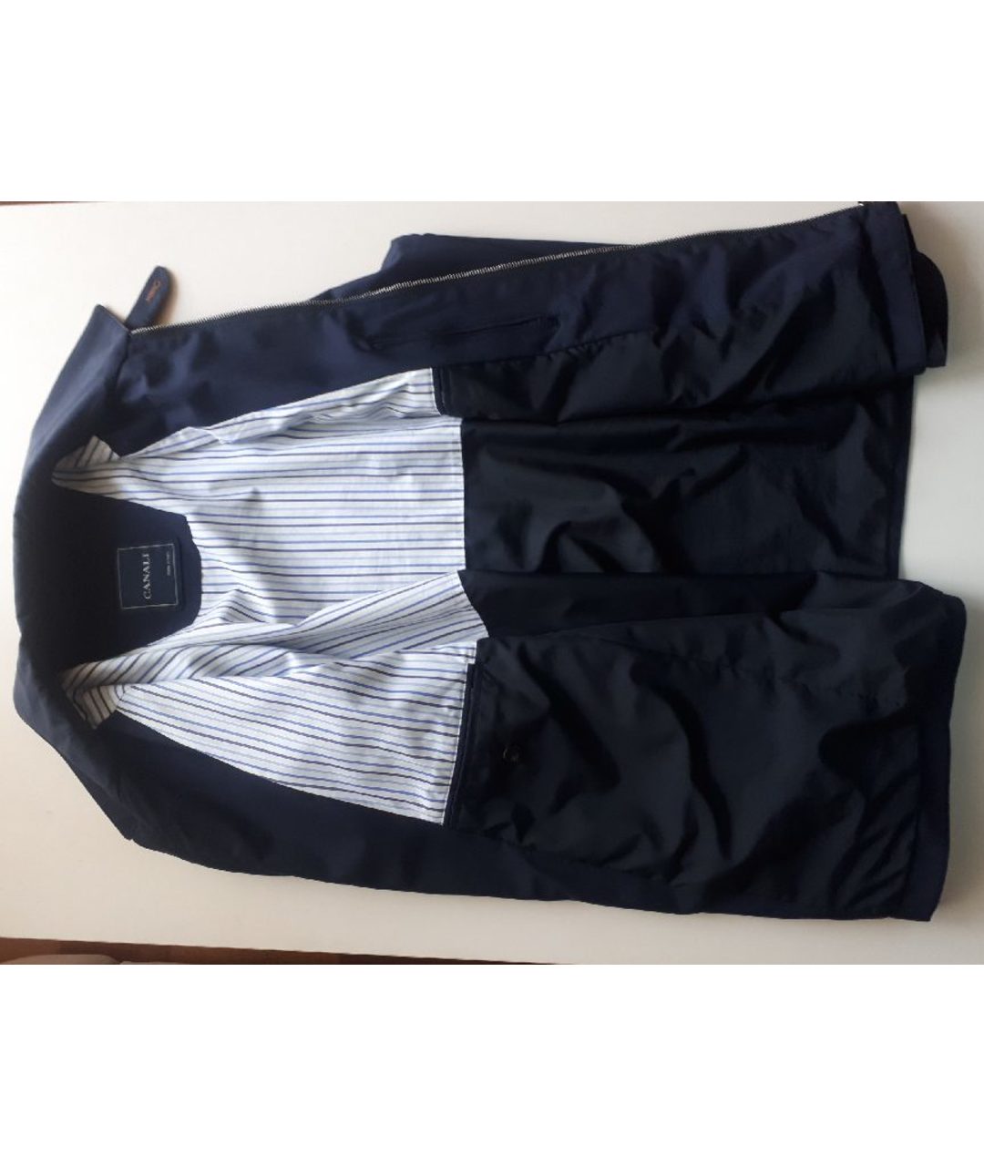 CANALI Синяя полиэстеровая куртка, фото 3