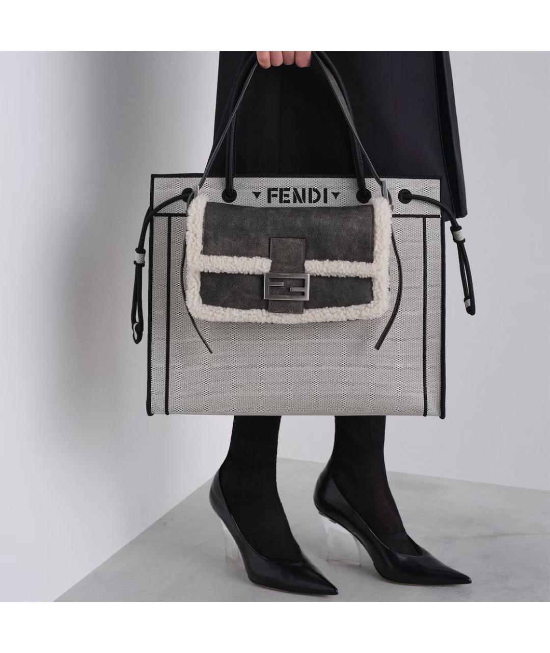 FENDI Черная кожаная сумка через плечо, фото 2