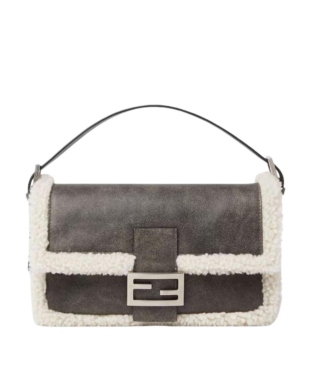 FENDI Черная кожаная сумка через плечо, фото 1