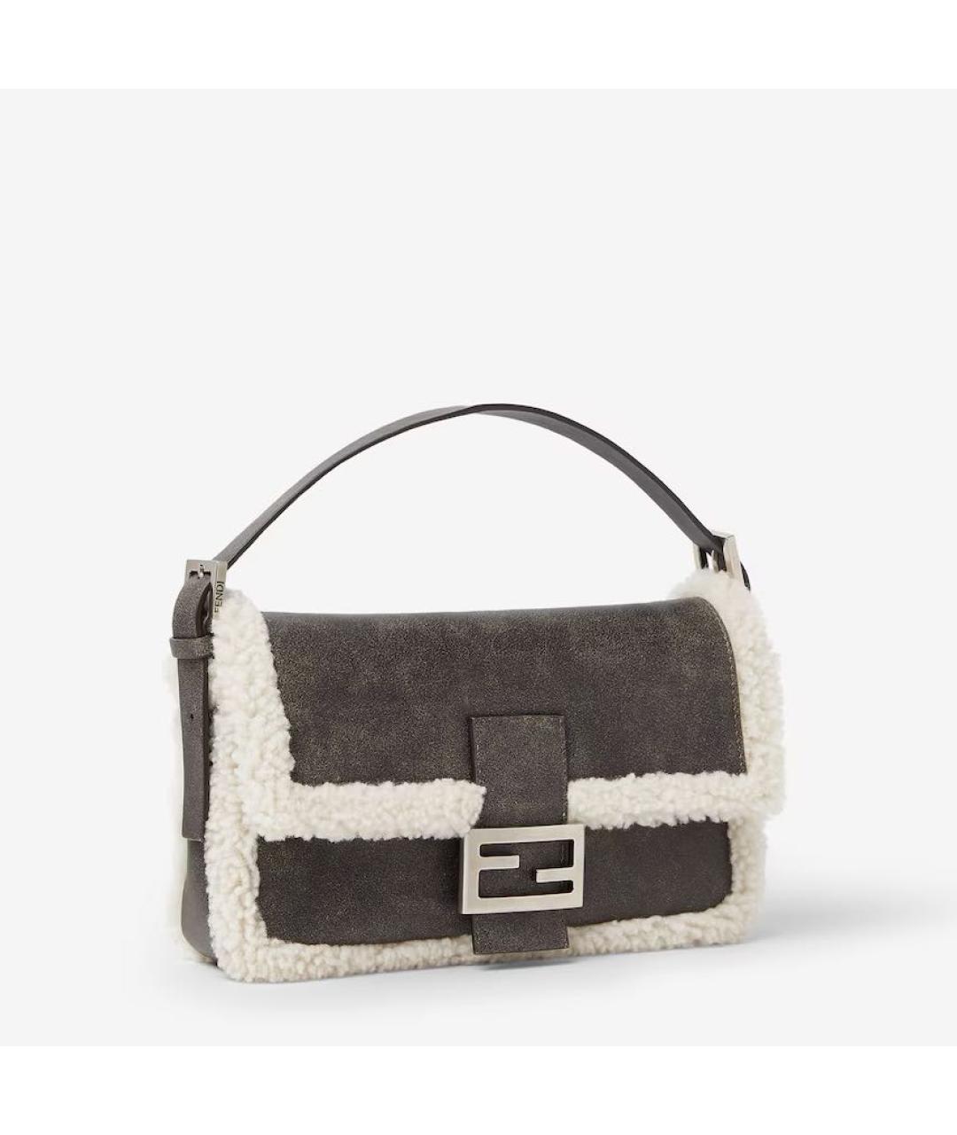 FENDI Черная кожаная сумка через плечо, фото 4