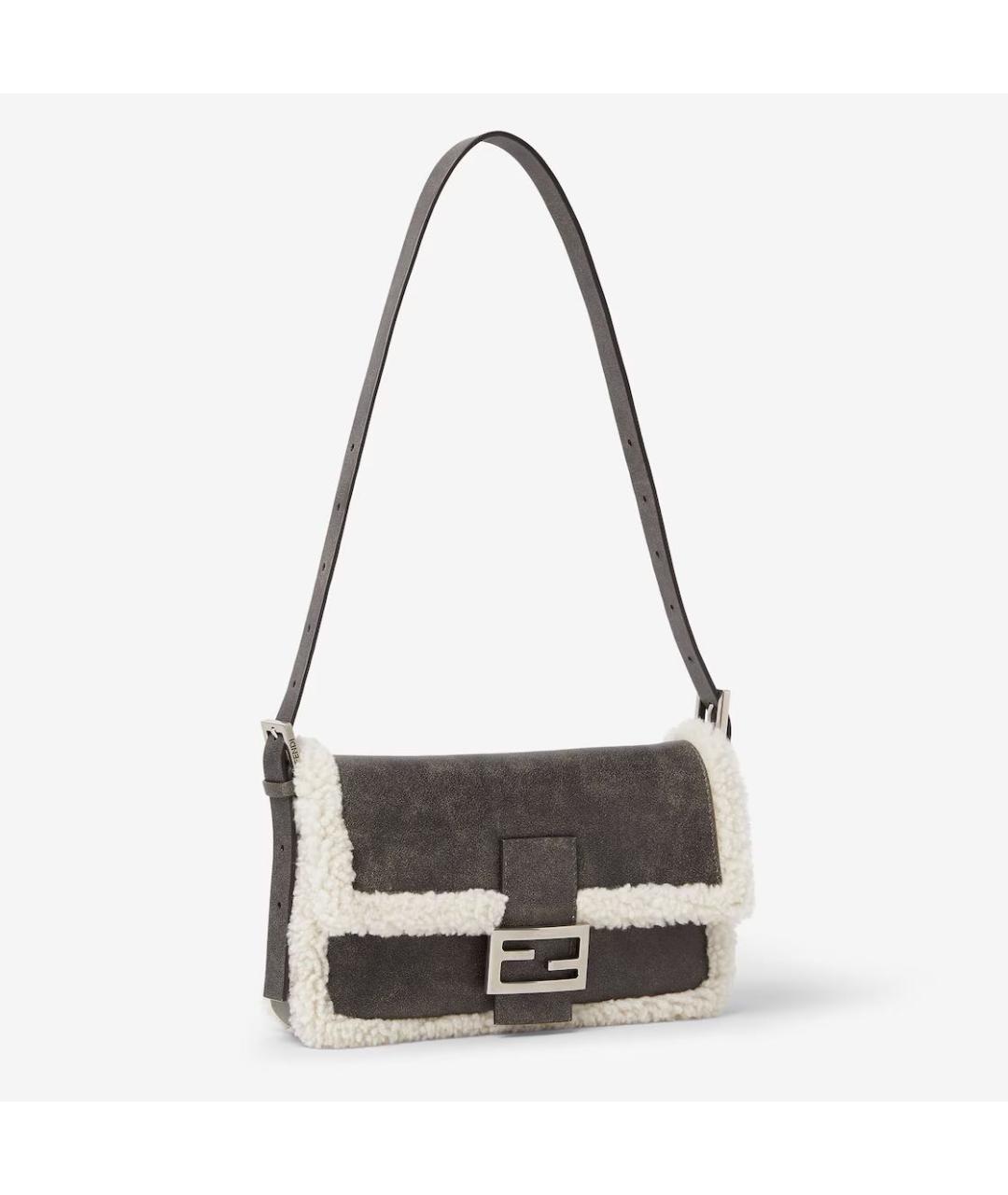FENDI Черная кожаная сумка через плечо, фото 5