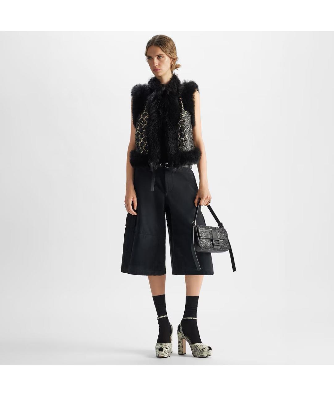 FENDI Черная кожаная сумка через плечо, фото 2