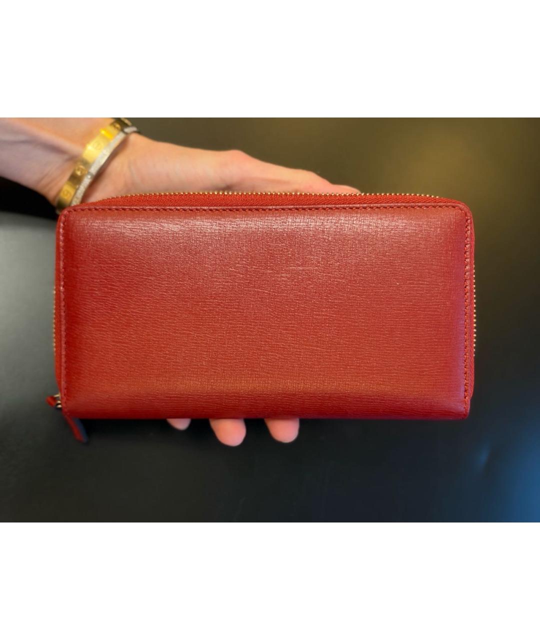 GUCCI Красный кожаный кошелек, фото 6