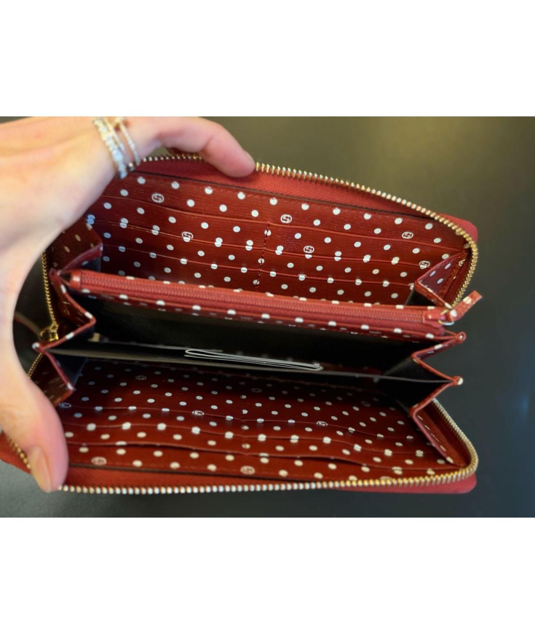 GUCCI Красный кожаный кошелек, фото 7