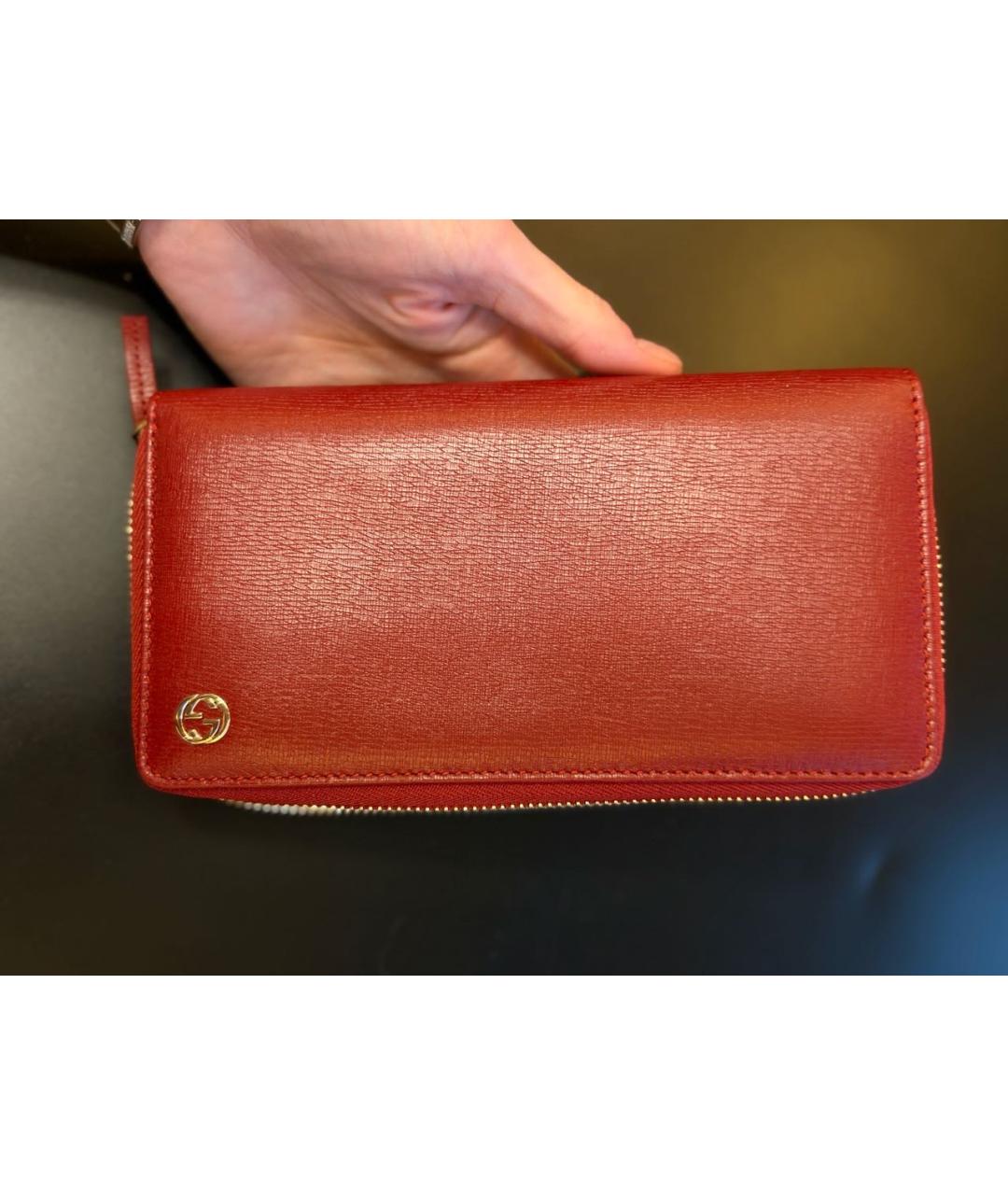 GUCCI Красный кожаный кошелек, фото 5