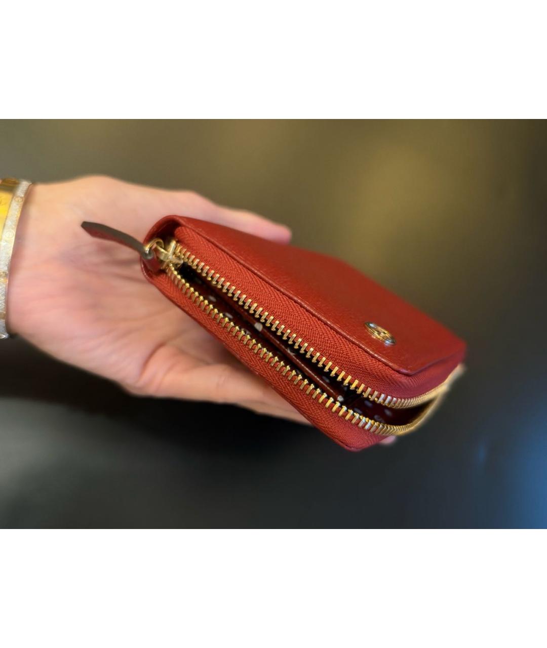 GUCCI Красный кожаный кошелек, фото 4