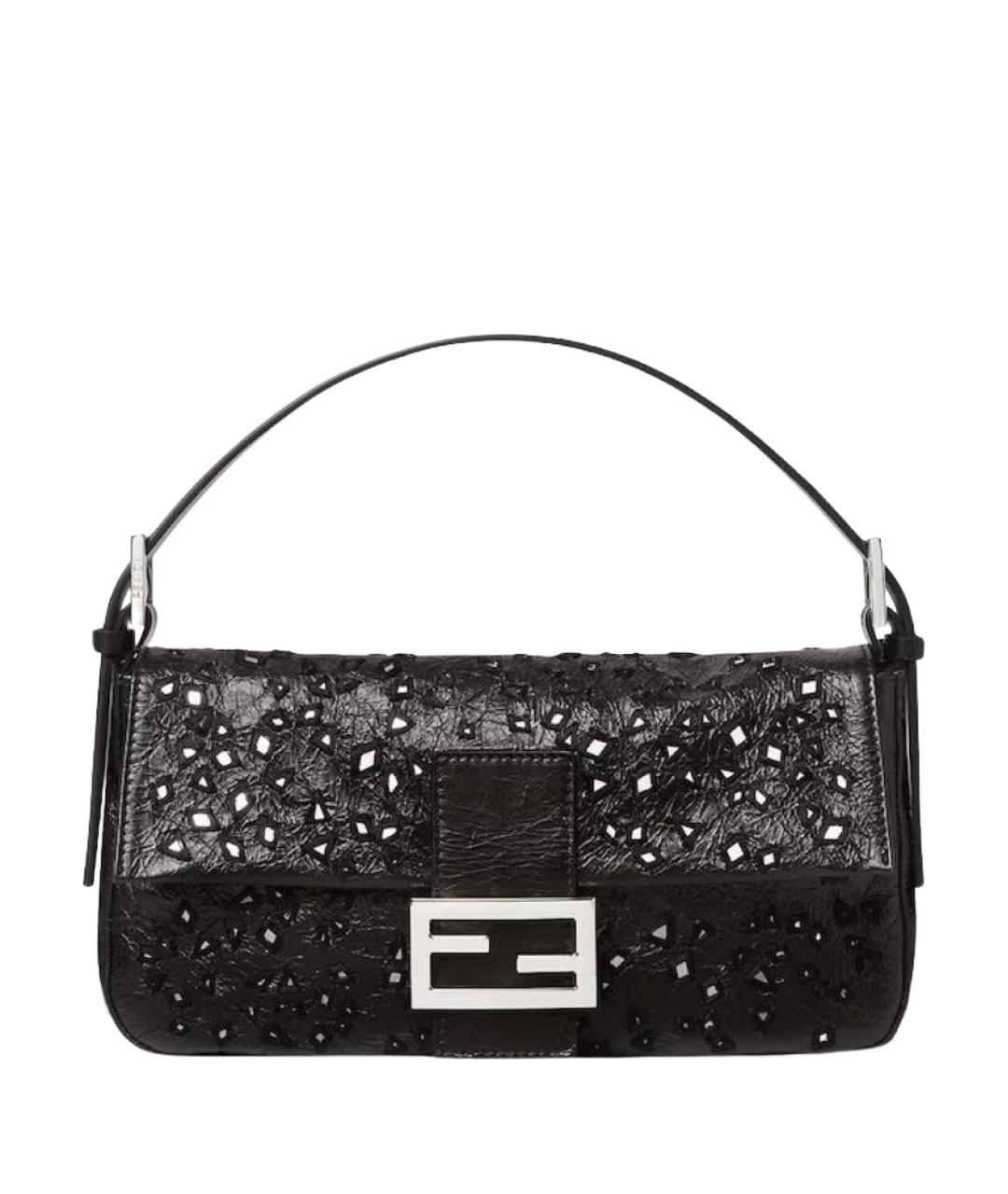 FENDI Черная кожаная сумка через плечо, фото 1