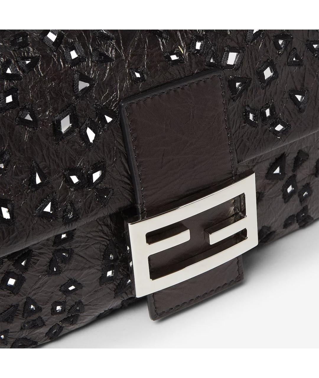FENDI Черная кожаная сумка через плечо, фото 8
