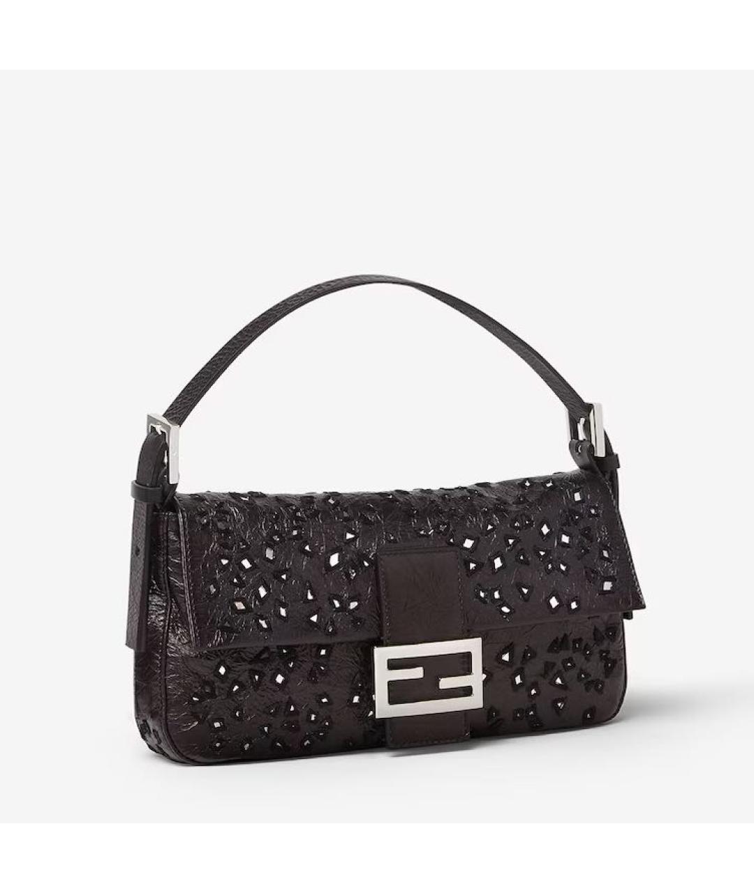 FENDI Черная кожаная сумка через плечо, фото 4