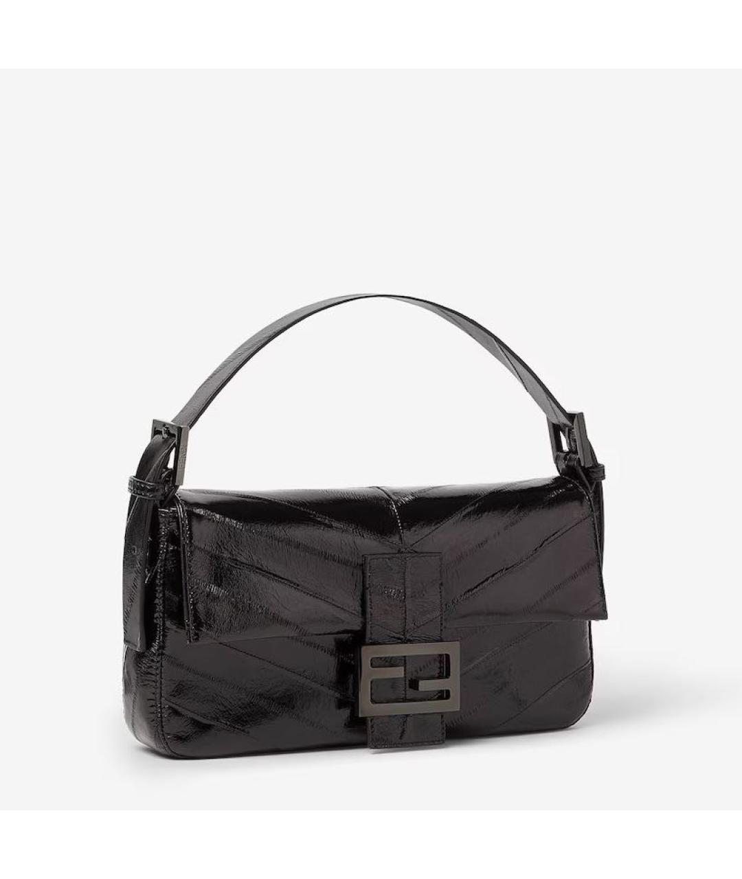 FENDI Черная кожаная сумка через плечо, фото 4