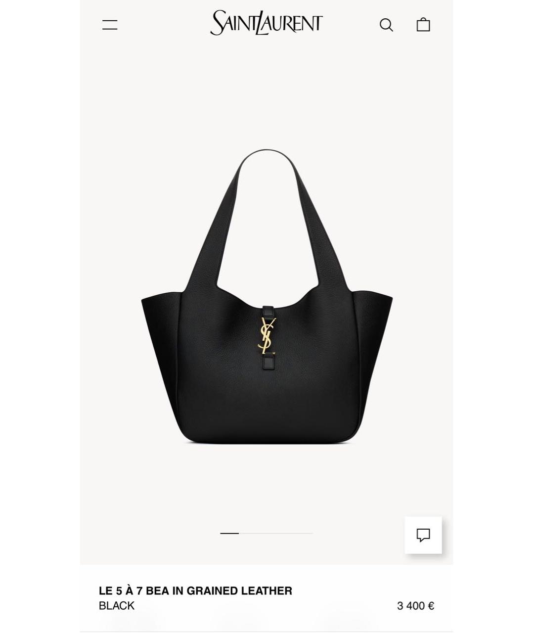 SAINT LAURENT Черная кожаная сумка тоут, фото 1