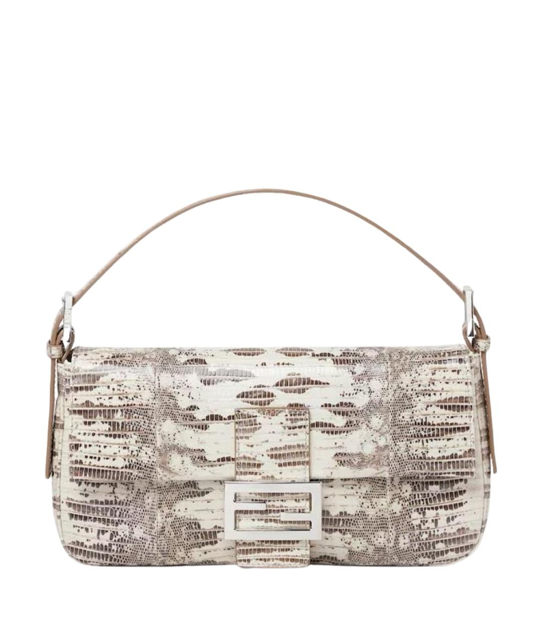 FENDI Бежевая кожаная сумка через плечо, фото 1