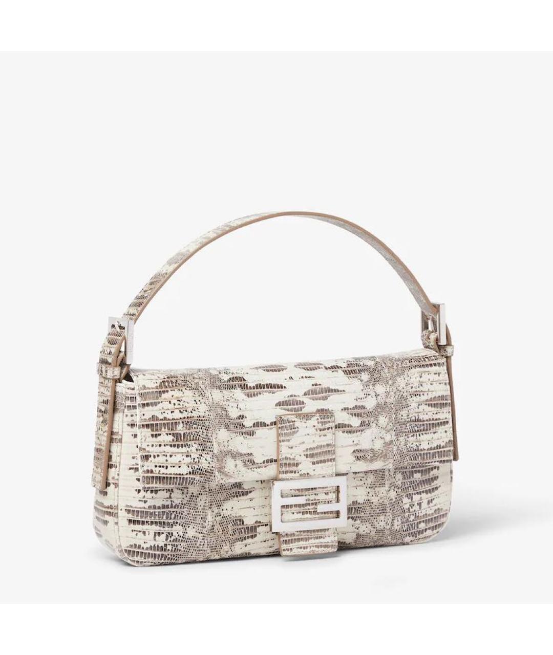 FENDI Бежевая кожаная сумка через плечо, фото 3