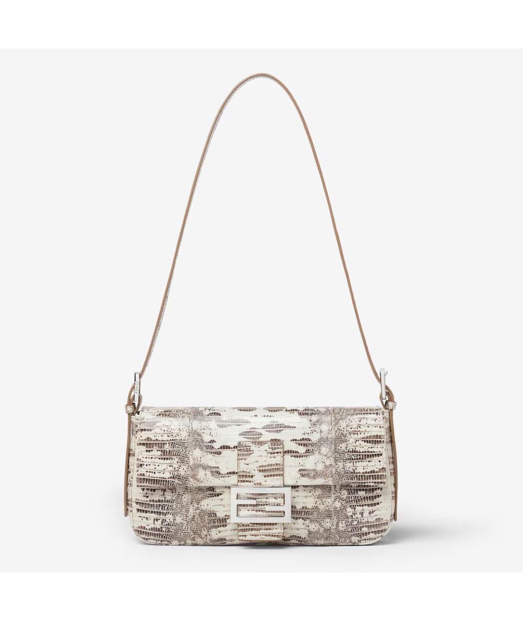 FENDI Бежевая кожаная сумка через плечо, фото 2