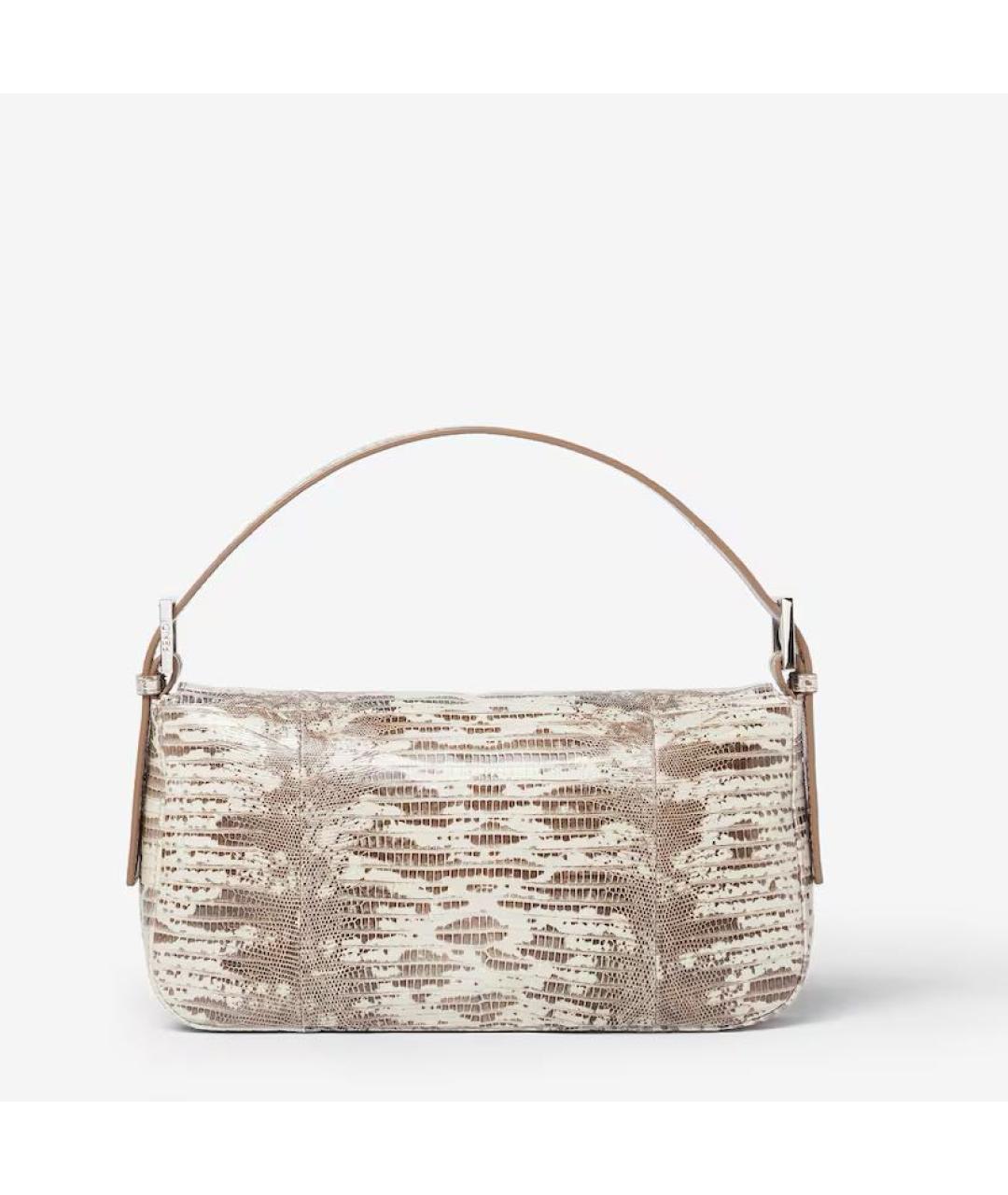 FENDI Бежевая кожаная сумка через плечо, фото 4