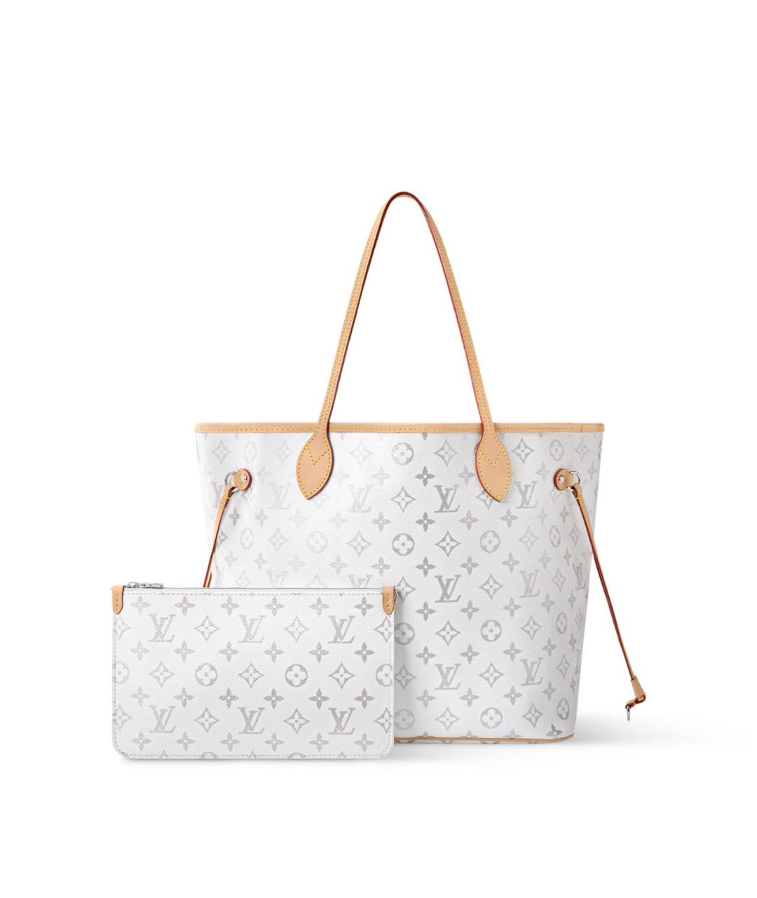 LOUIS VUITTON Белая сумка тоут из канвы, фото 2