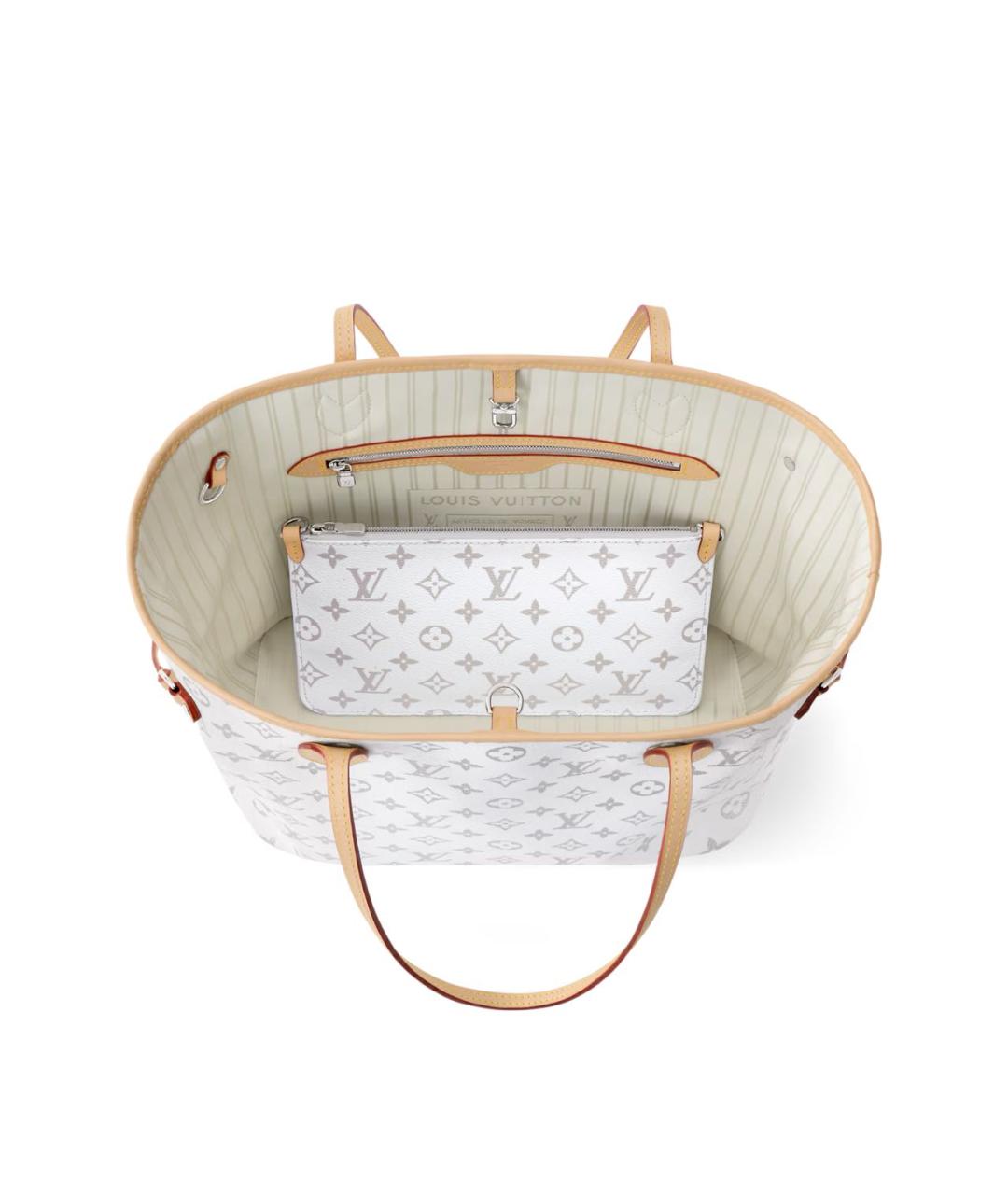 LOUIS VUITTON Белая сумка тоут из канвы, фото 4