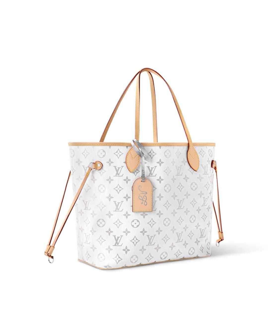 LOUIS VUITTON Белая сумка тоут из канвы, фото 3
