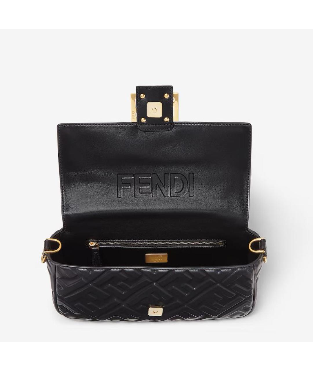 FENDI Черная кожаная сумка через плечо, фото 4