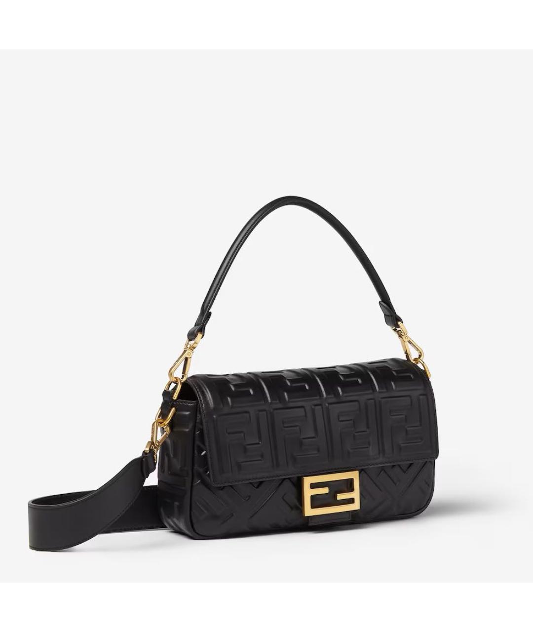FENDI Черная кожаная сумка через плечо, фото 2