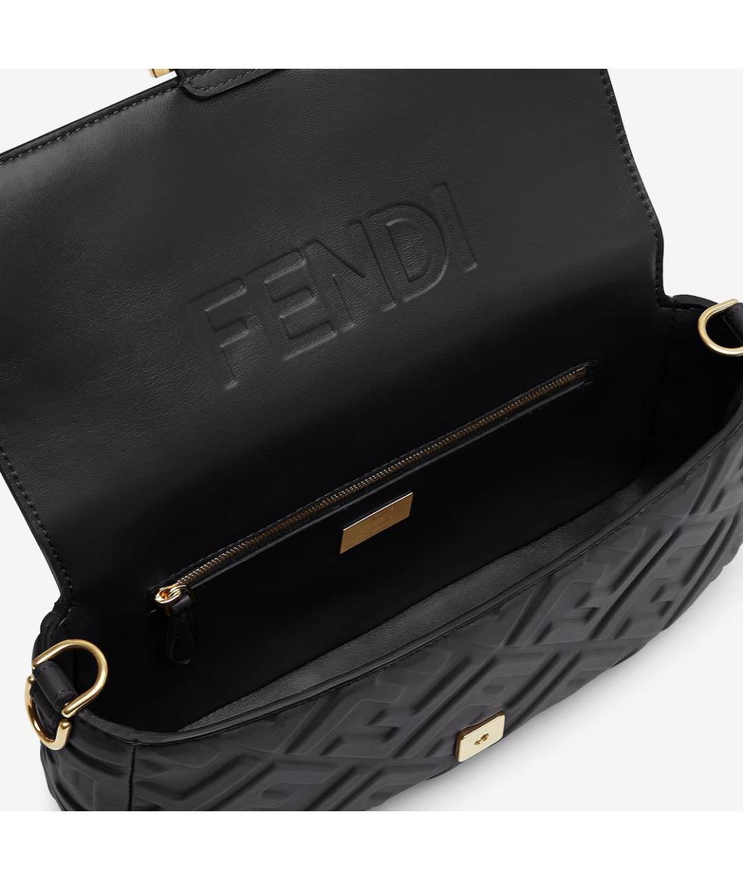 FENDI Черная кожаная сумка через плечо, фото 6