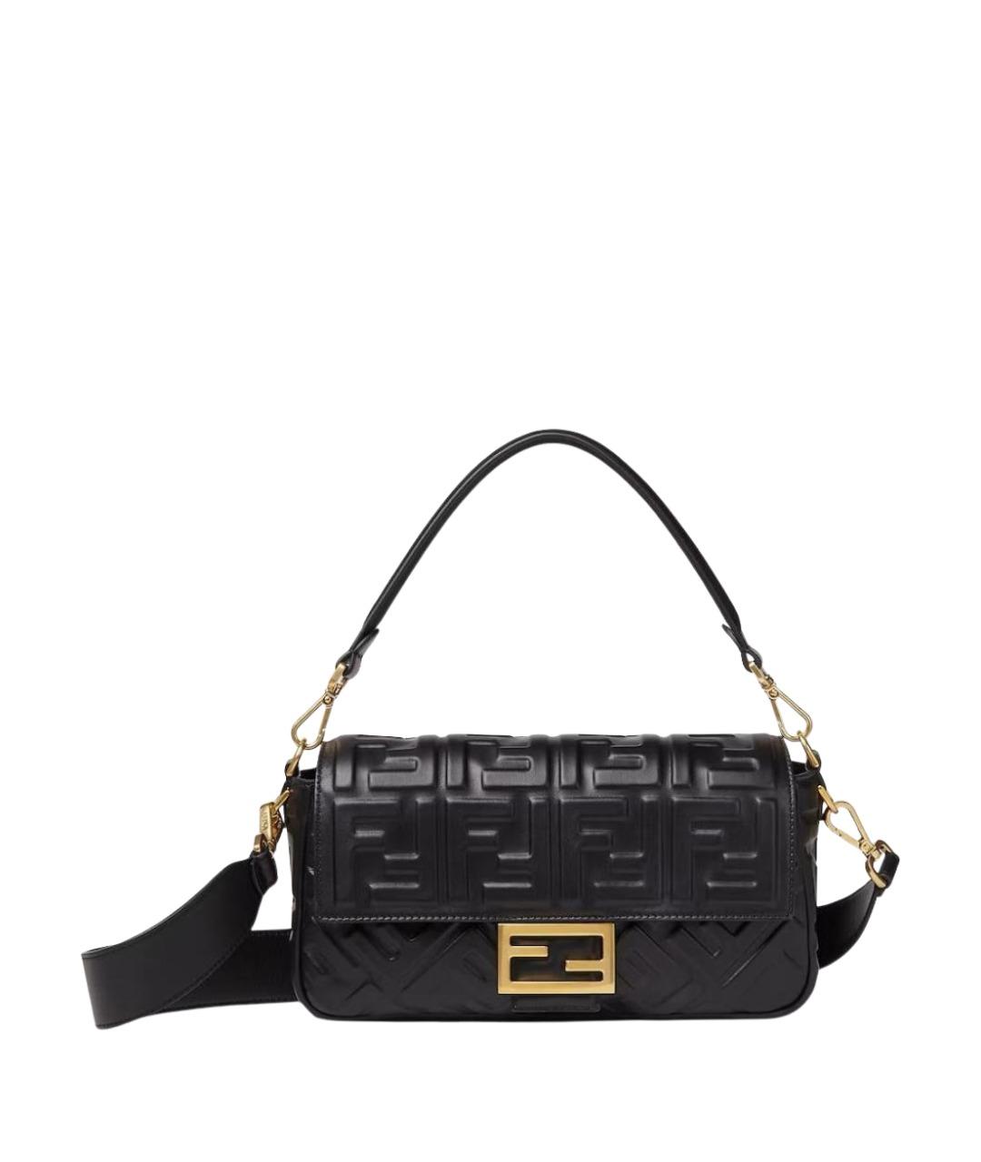 FENDI Черная кожаная сумка через плечо, фото 1