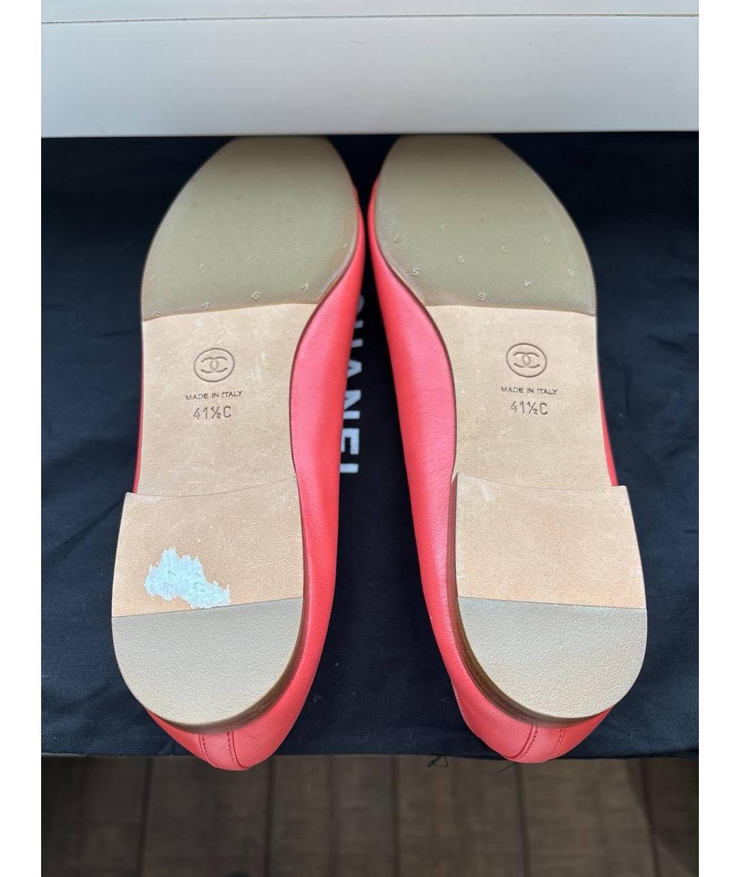 CHANEL Коралловые кожаные балетки, фото 7