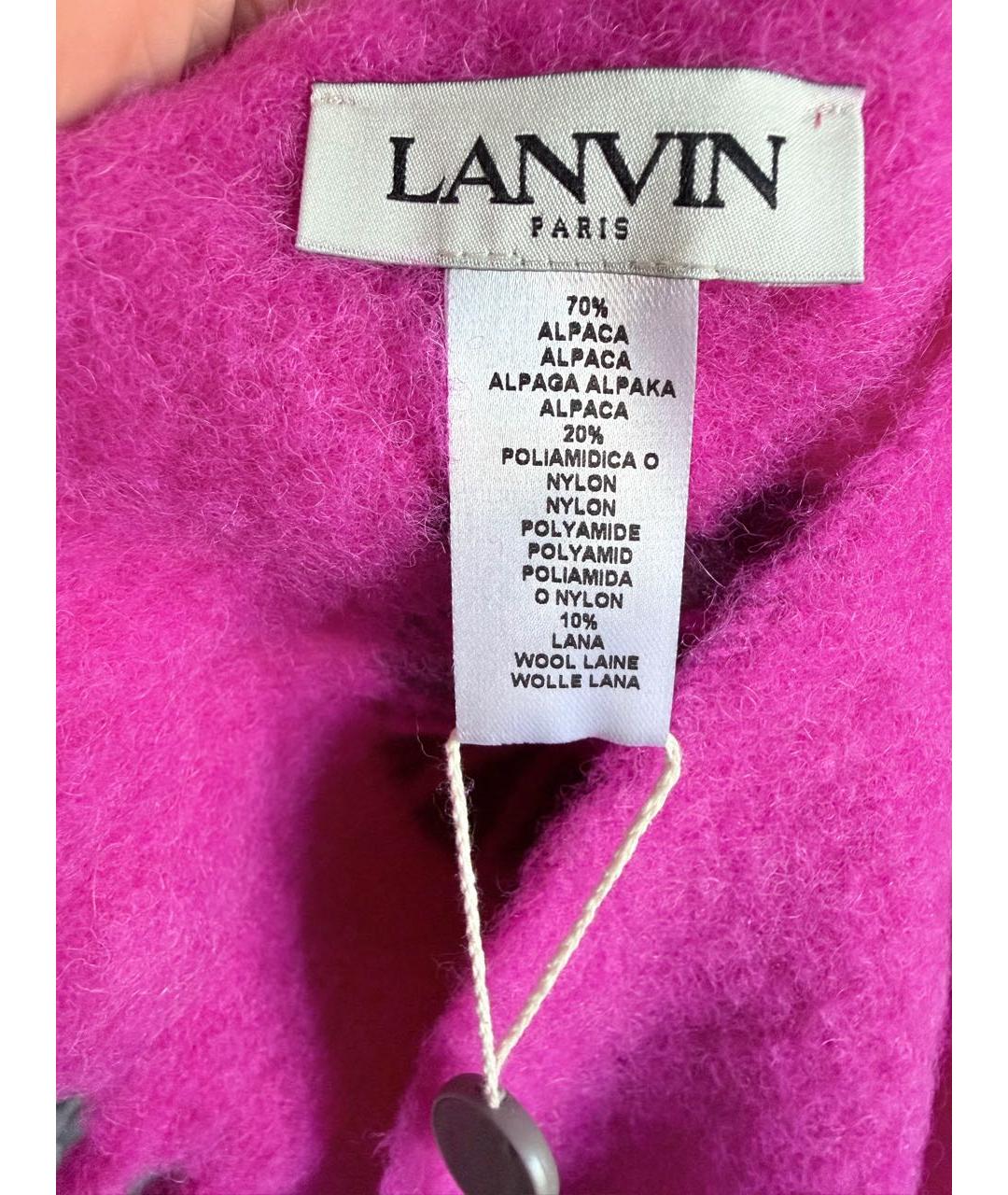 LANVIN Фуксия шерстяной шарф, фото 4