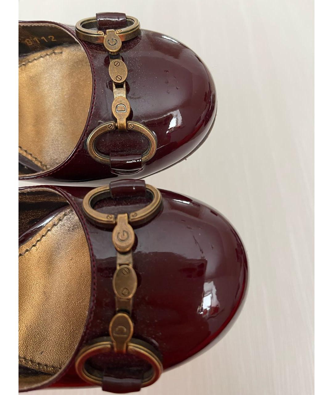 DOLCE&GABBANA Бордовые кожаные туфли, фото 3