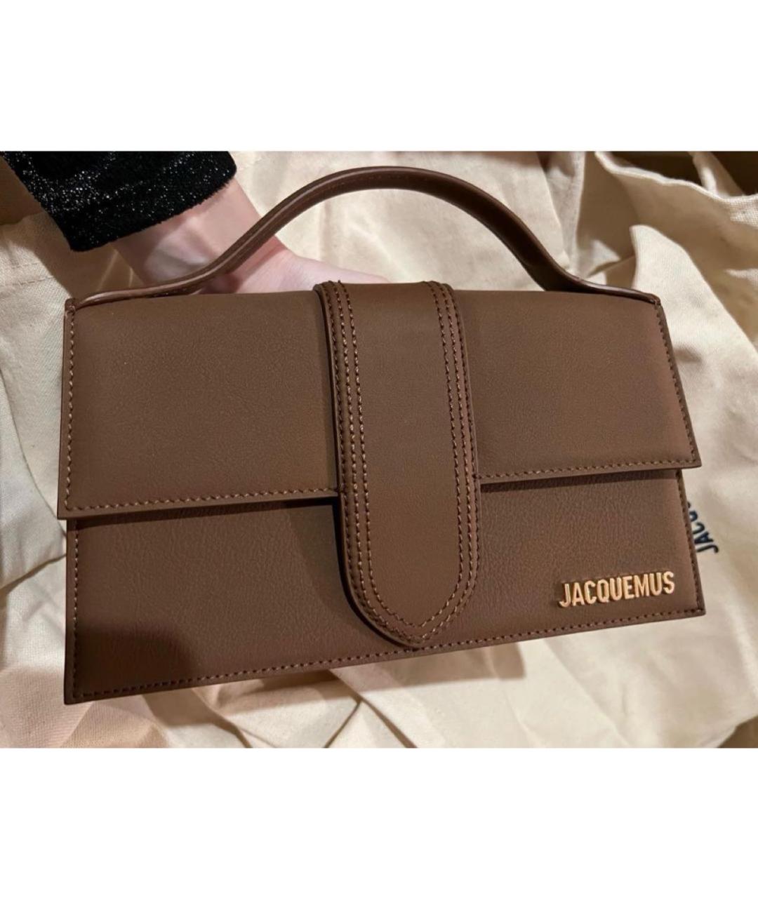 JACQUEMUS Коричневая замшевая сумка через плечо, фото 3