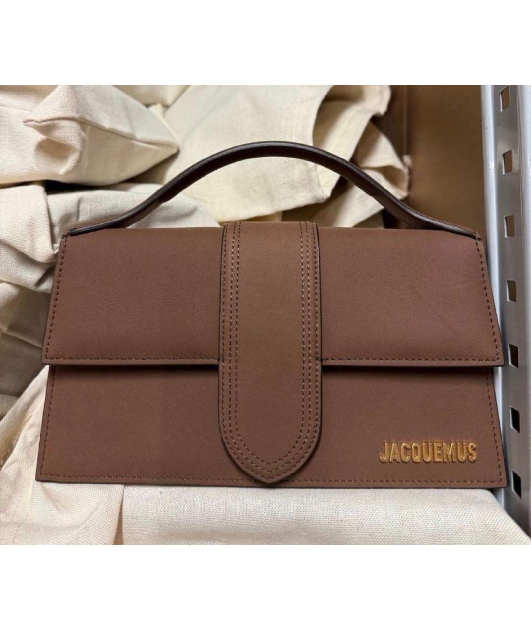 JACQUEMUS Коричневая замшевая сумка через плечо, фото 5