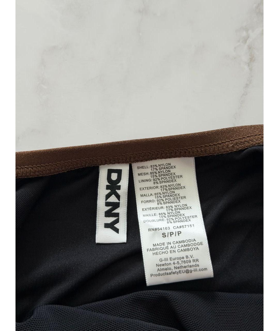 DKNY Коричневый нейлоновый купальник, фото 5