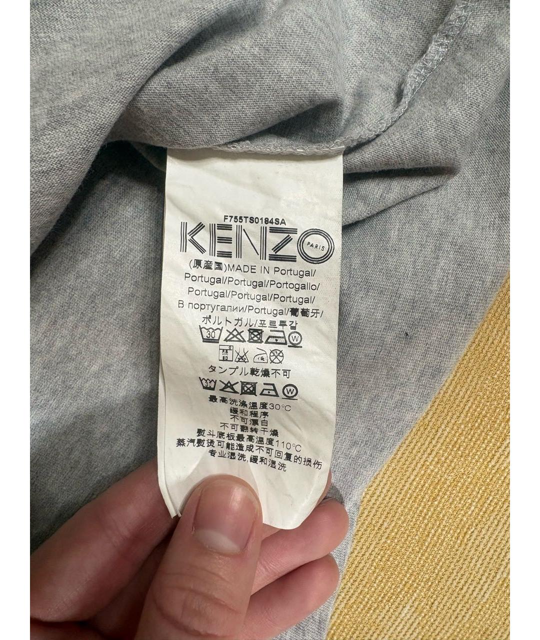 KENZO Серая хлопковая футболка, фото 5