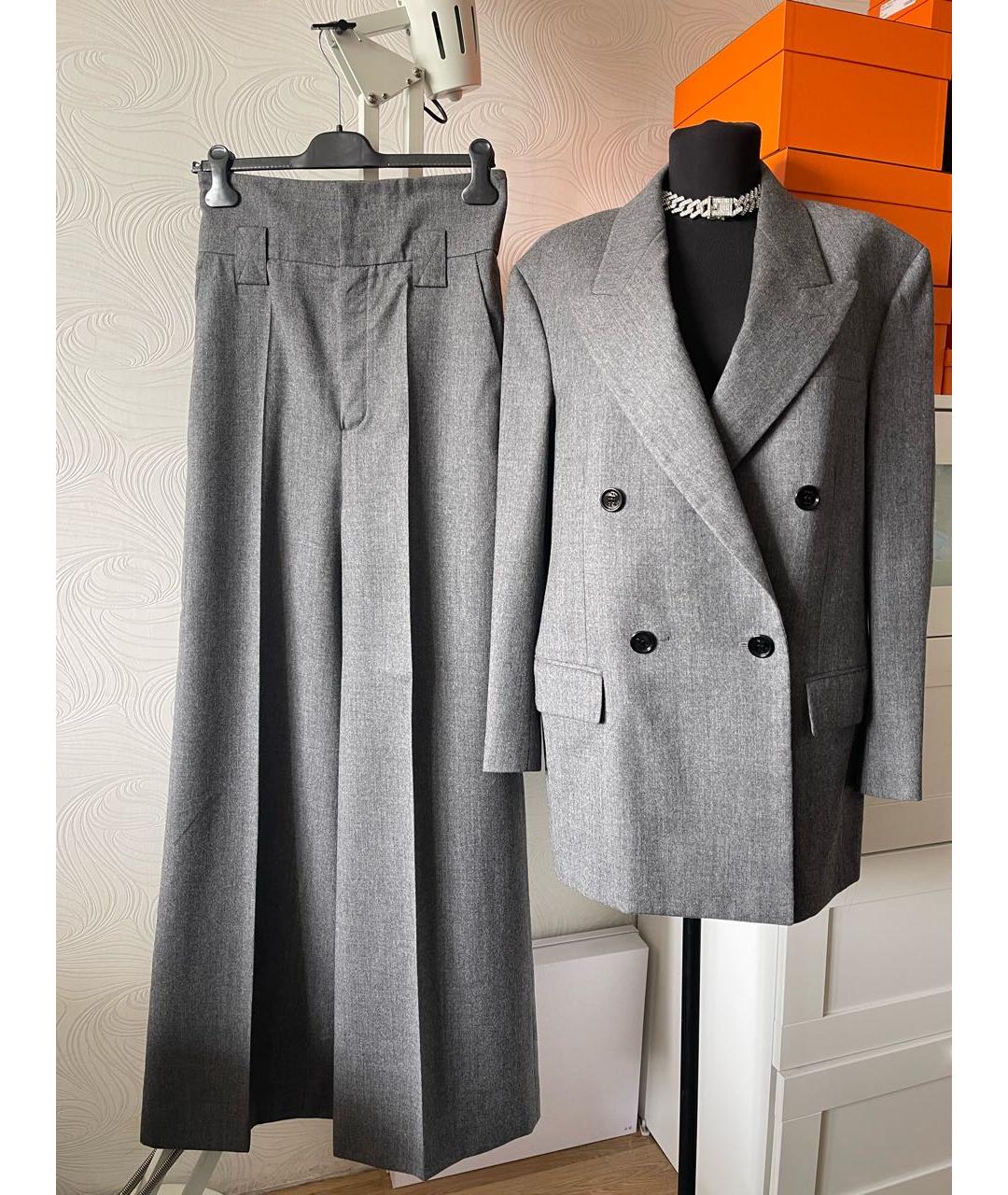 FENDI Серый шерстяной костюм с брюками, фото 9