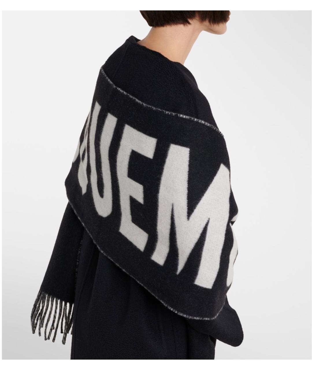 JACQUEMUS Черный шерстяной шарф, фото 3