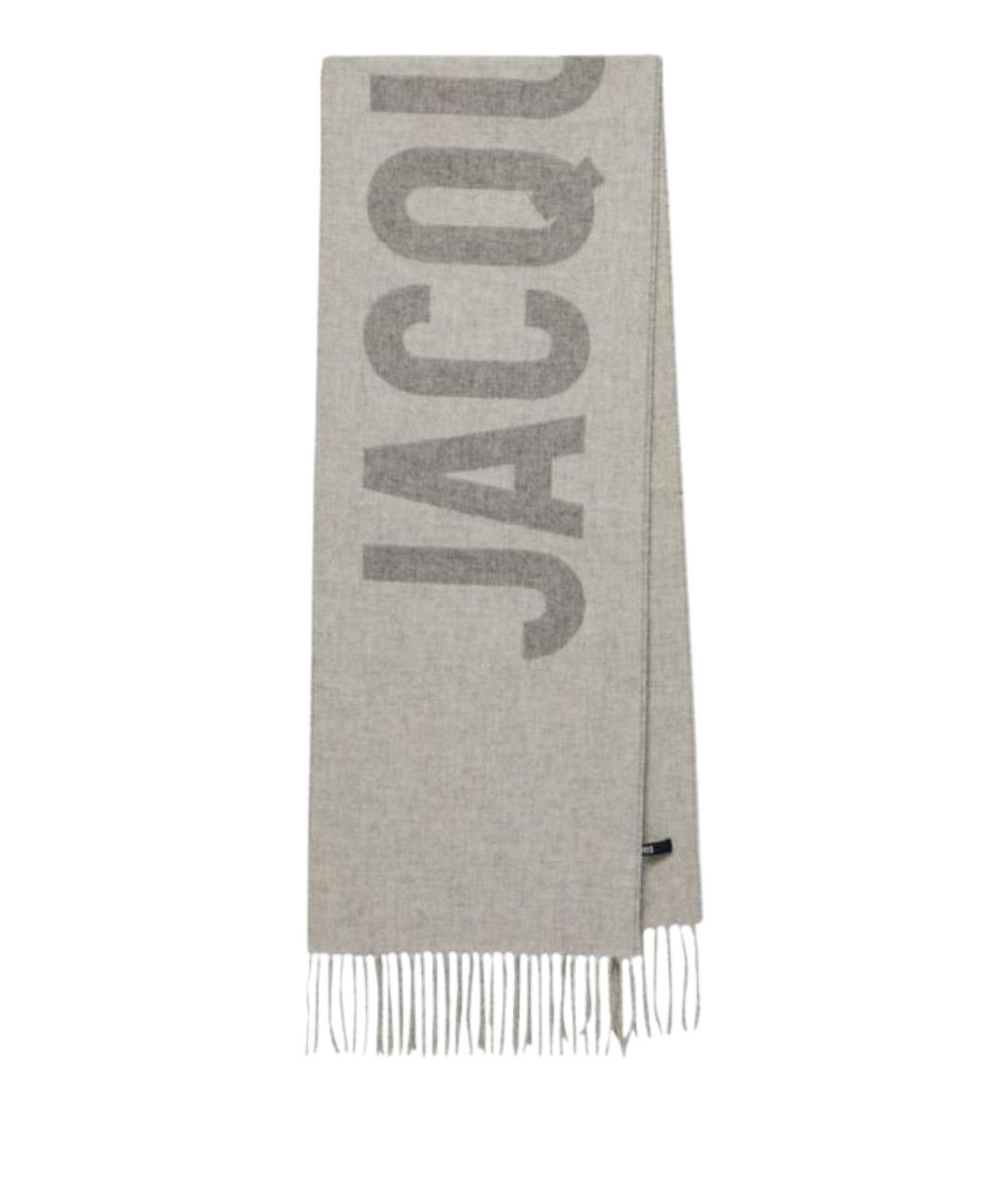 JACQUEMUS Серый шерстяной шарф, фото 1