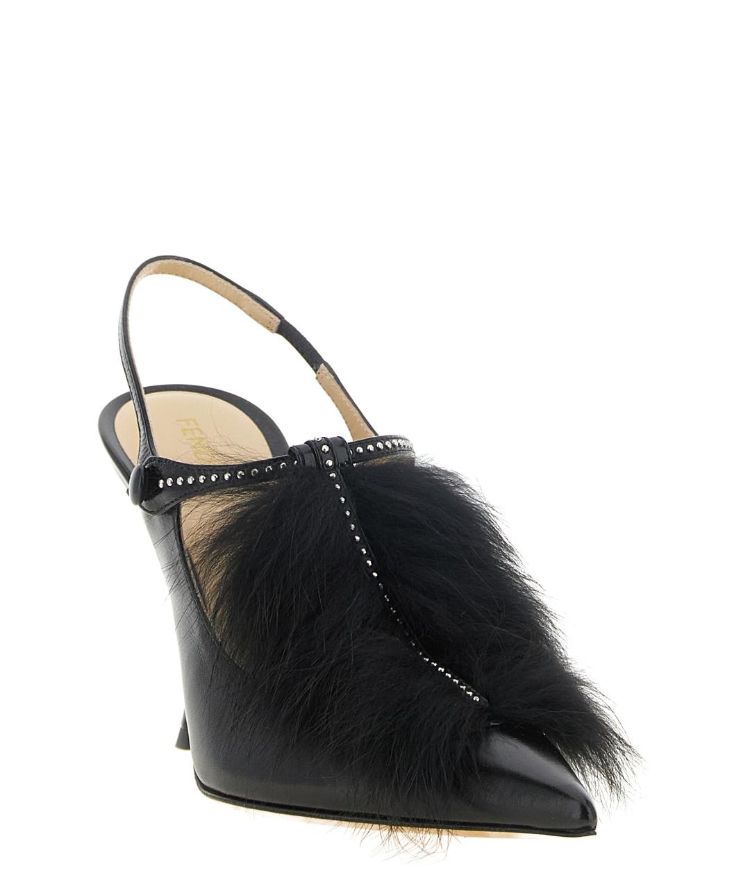 FENDI Черные кожаные туфли, фото 2