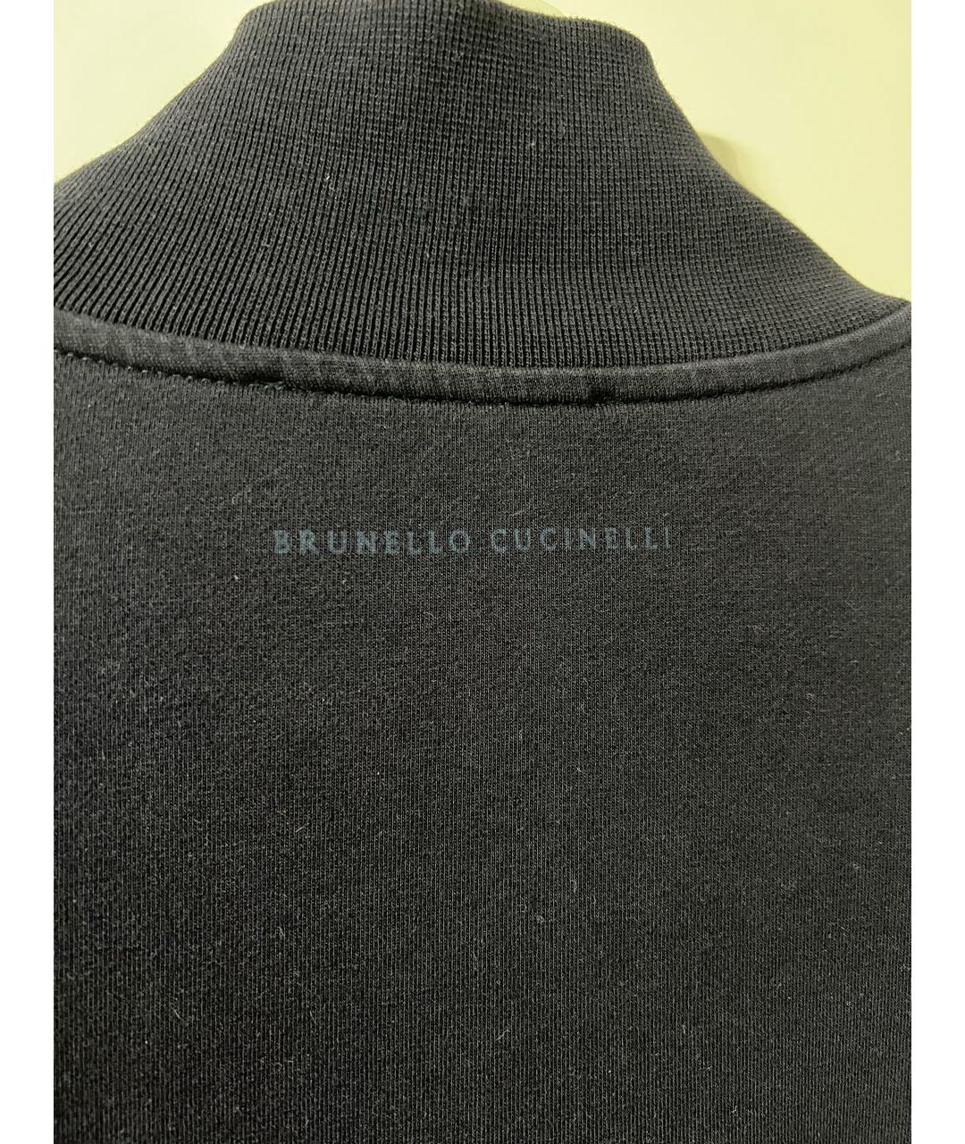 BRUNELLO CUCINELLI Темно-синяя хлопко-эластановая спортивная куртка, фото 3