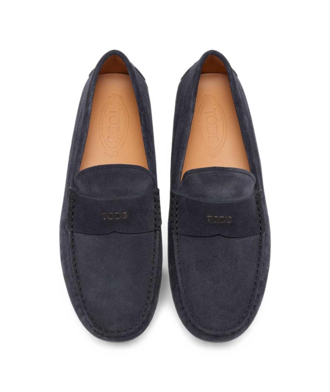 TOD'S Темно-синие кожаные мокасины, фото 4