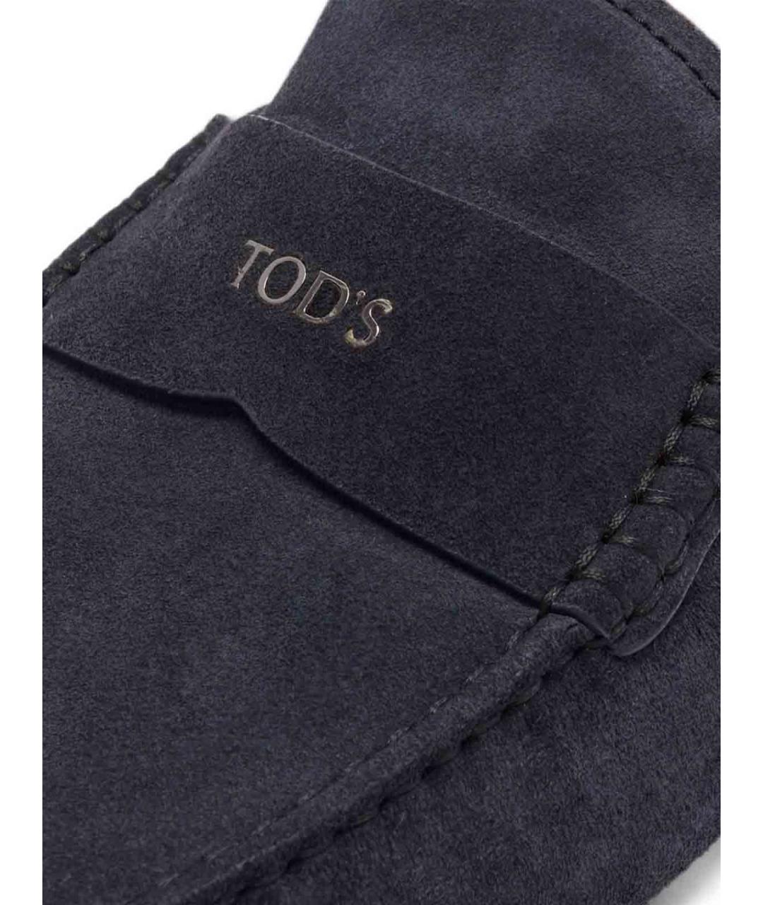 TOD'S Темно-синие кожаные мокасины, фото 3