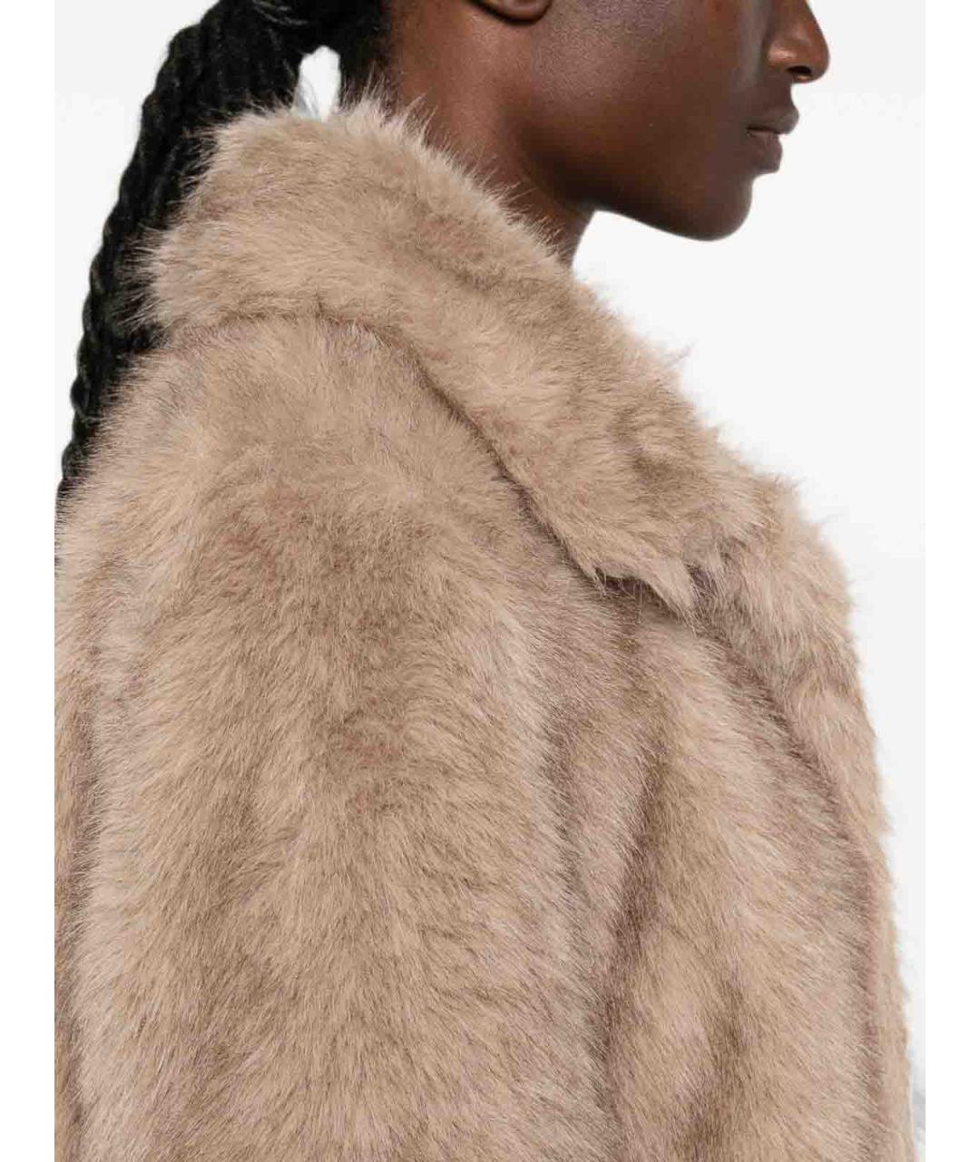 'S MAX MARA Бежевая полиэстеровая шуба, фото 5