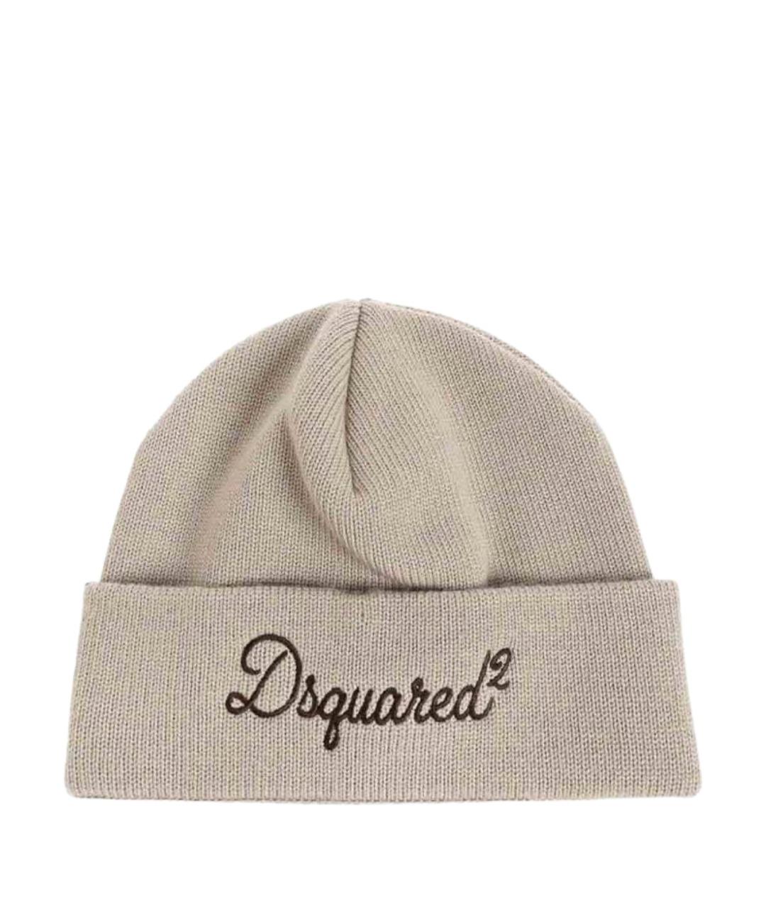 DSQUARED2 Бежевая шерстяная шапка, фото 1