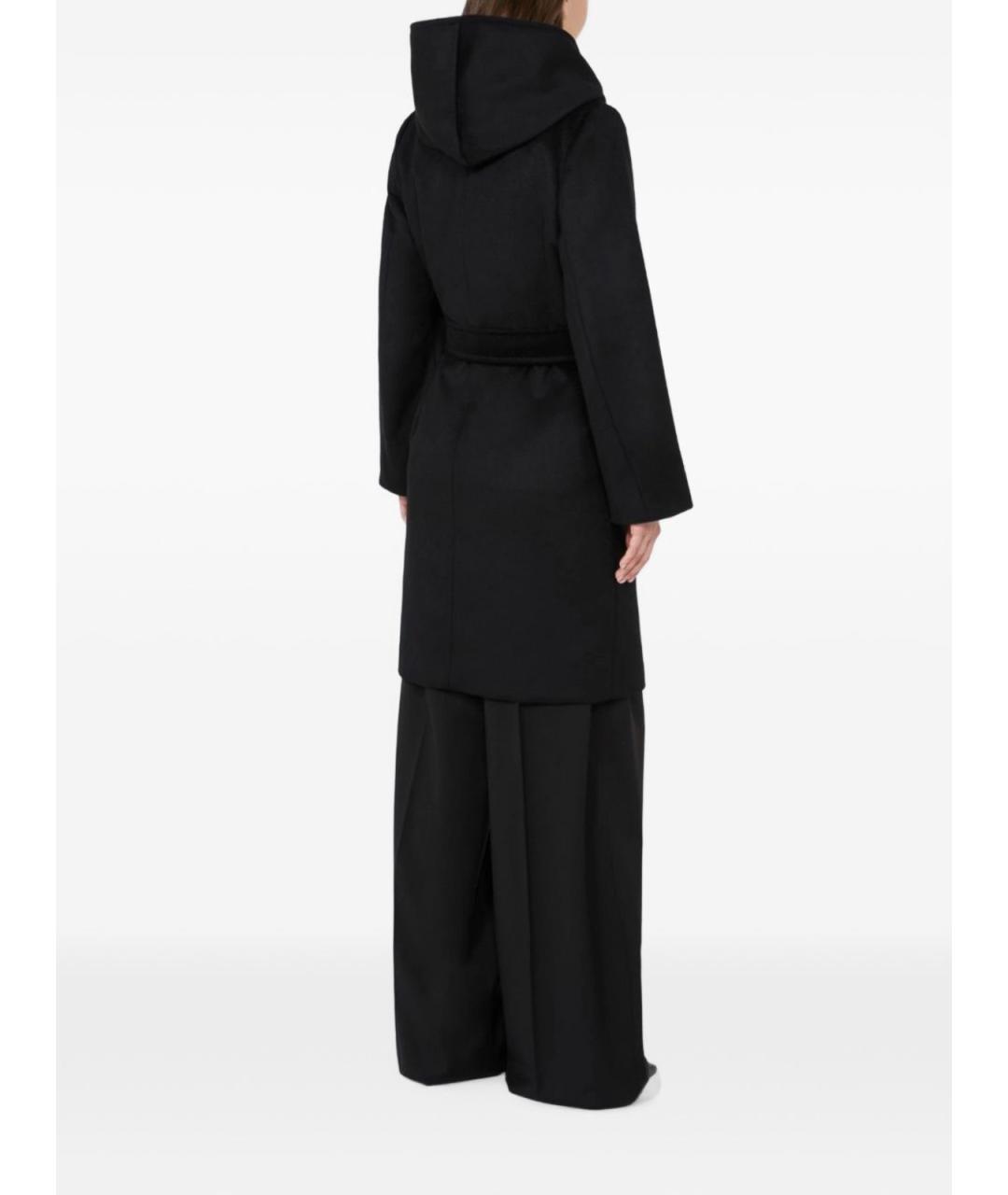 MAX MARA STUDIO Черное шерстяное пальто, фото 2