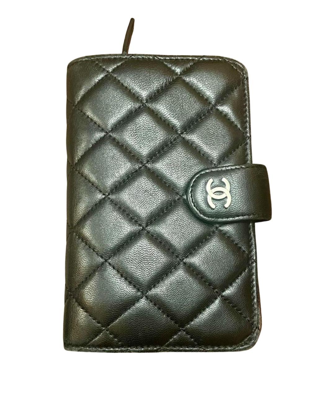 CHANEL Черный кожаный кошелек, фото 1