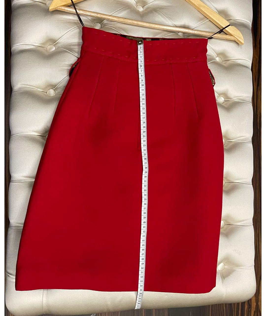DOLCE&GABBANA Красная креповая юбка мини, фото 4