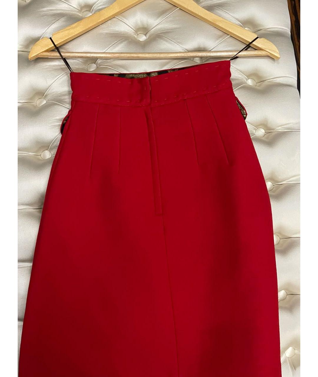 DOLCE&GABBANA Красная креповая юбка мини, фото 2