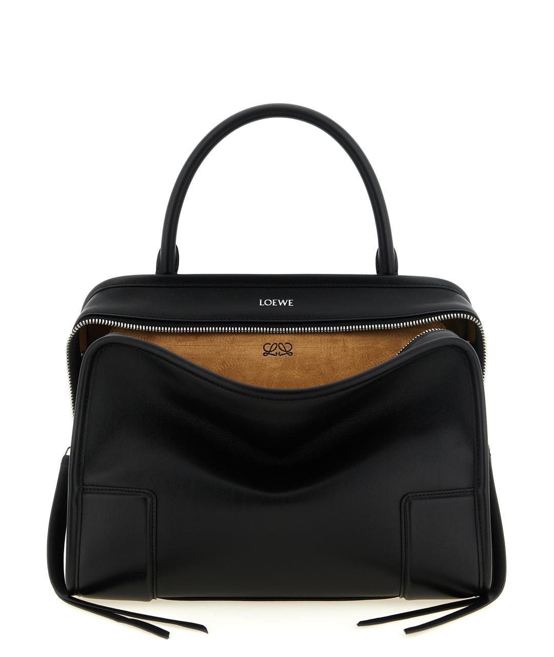 LOEWE Черная кожаная сумка тоут, фото 1