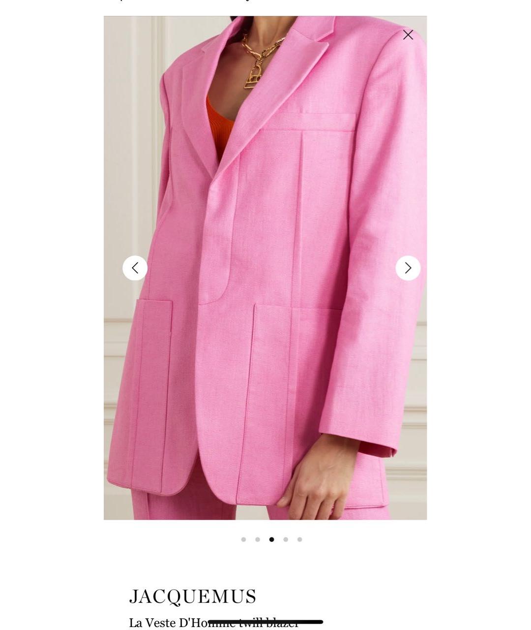 JACQUEMUS Розовый льняной жакет/пиджак, фото 8
