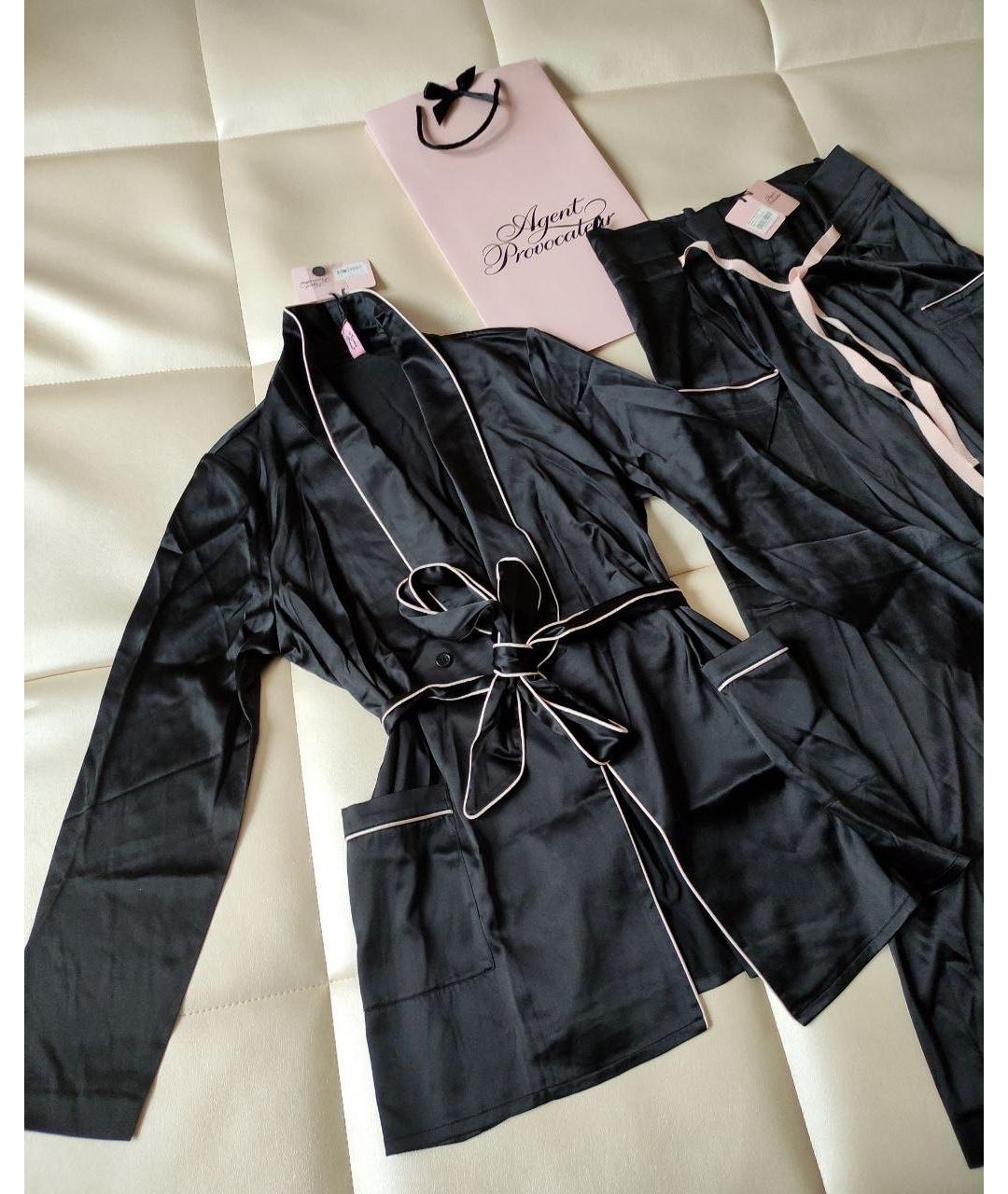 AGENT PROVOCATEUR Черная шелковая пижама, фото 6